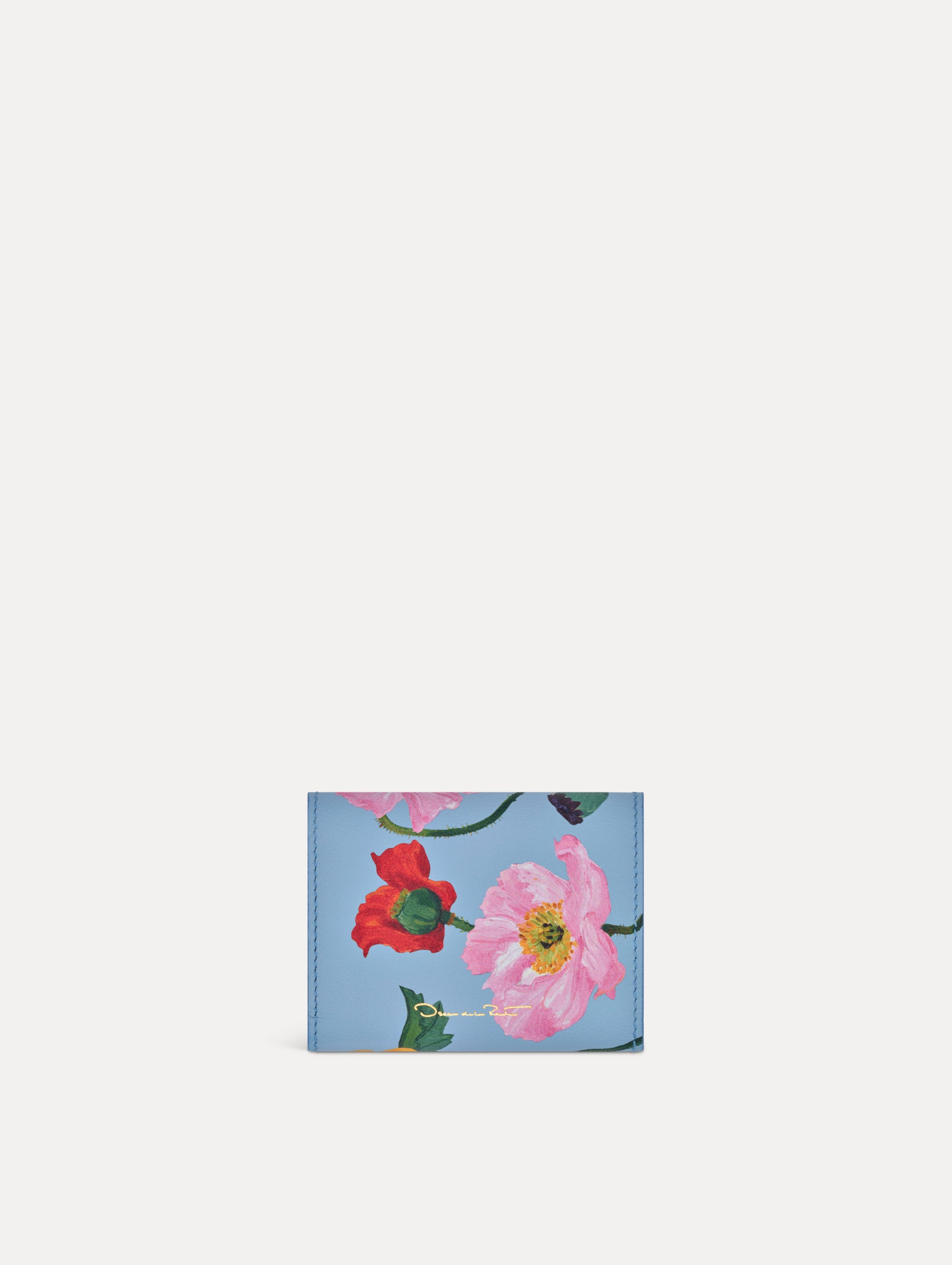 Poppy-Printed Tri-Fold Wallet