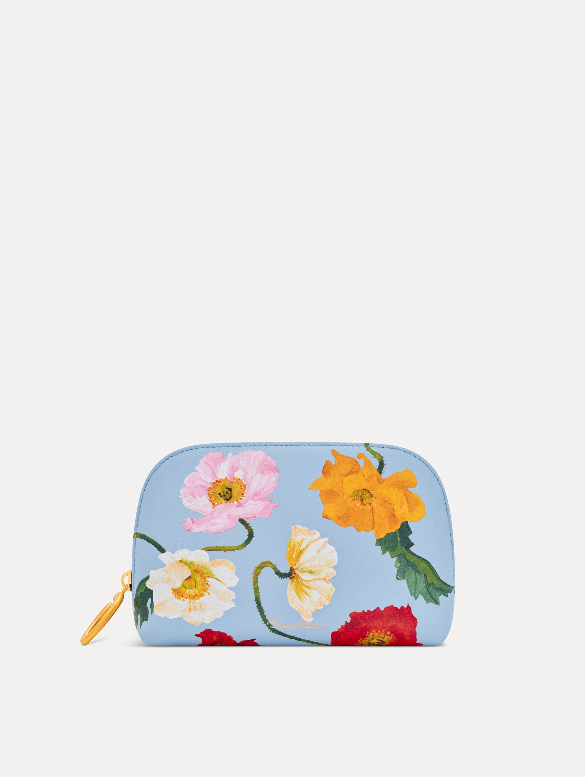 Poppy-Printed Small Cosmetic Case
