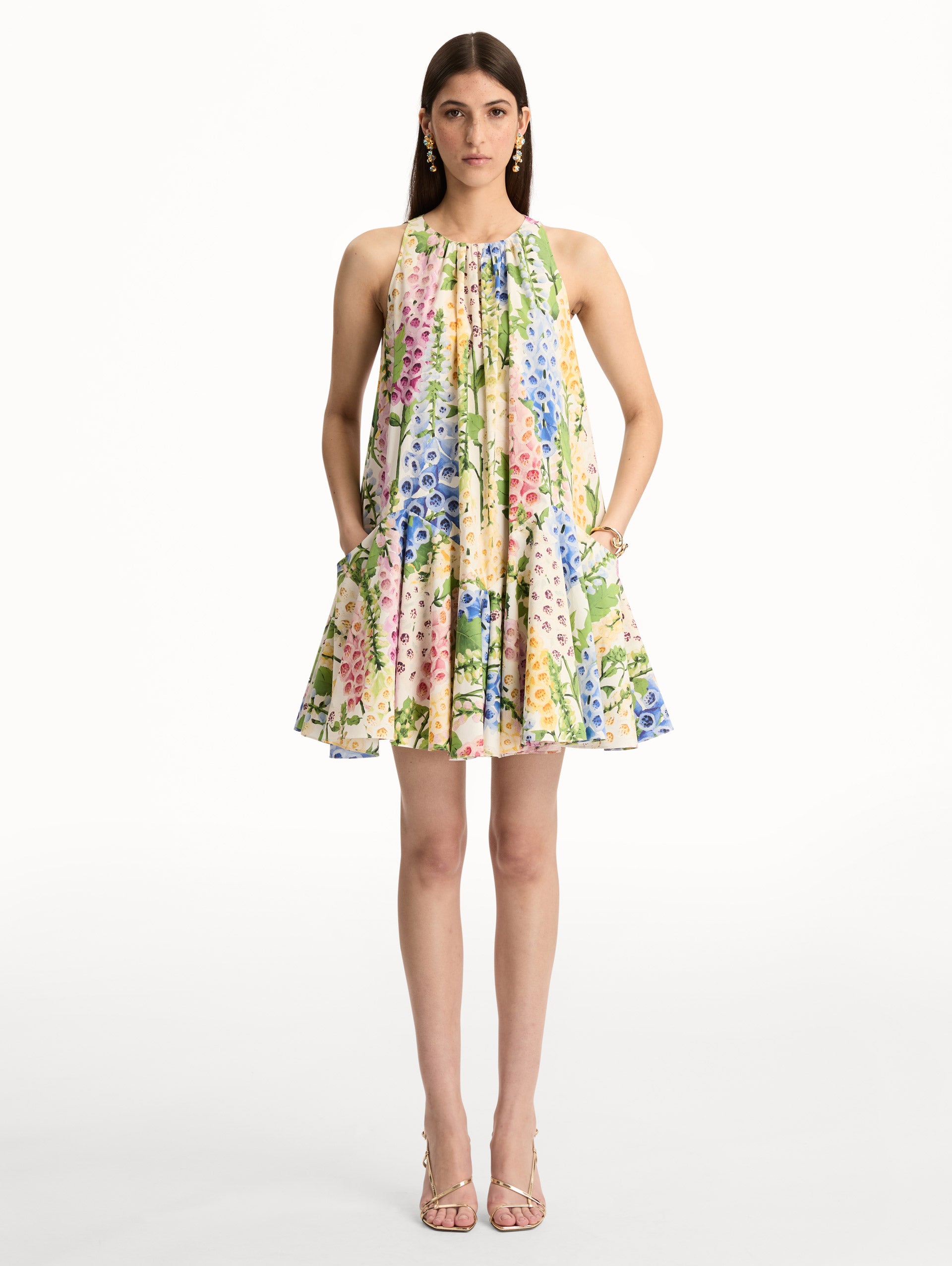 Foxglove Cotton Poplin Trapeze Dress