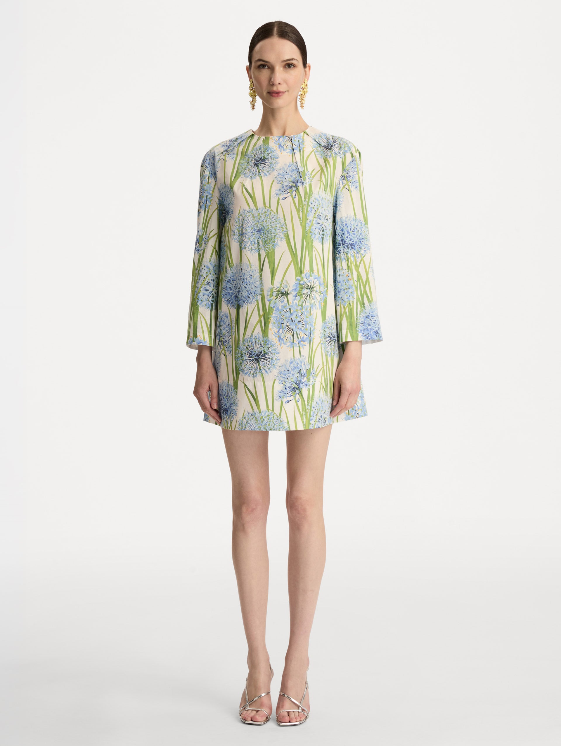 Allium Cotton Poplin Long Sleeve Shift Dress