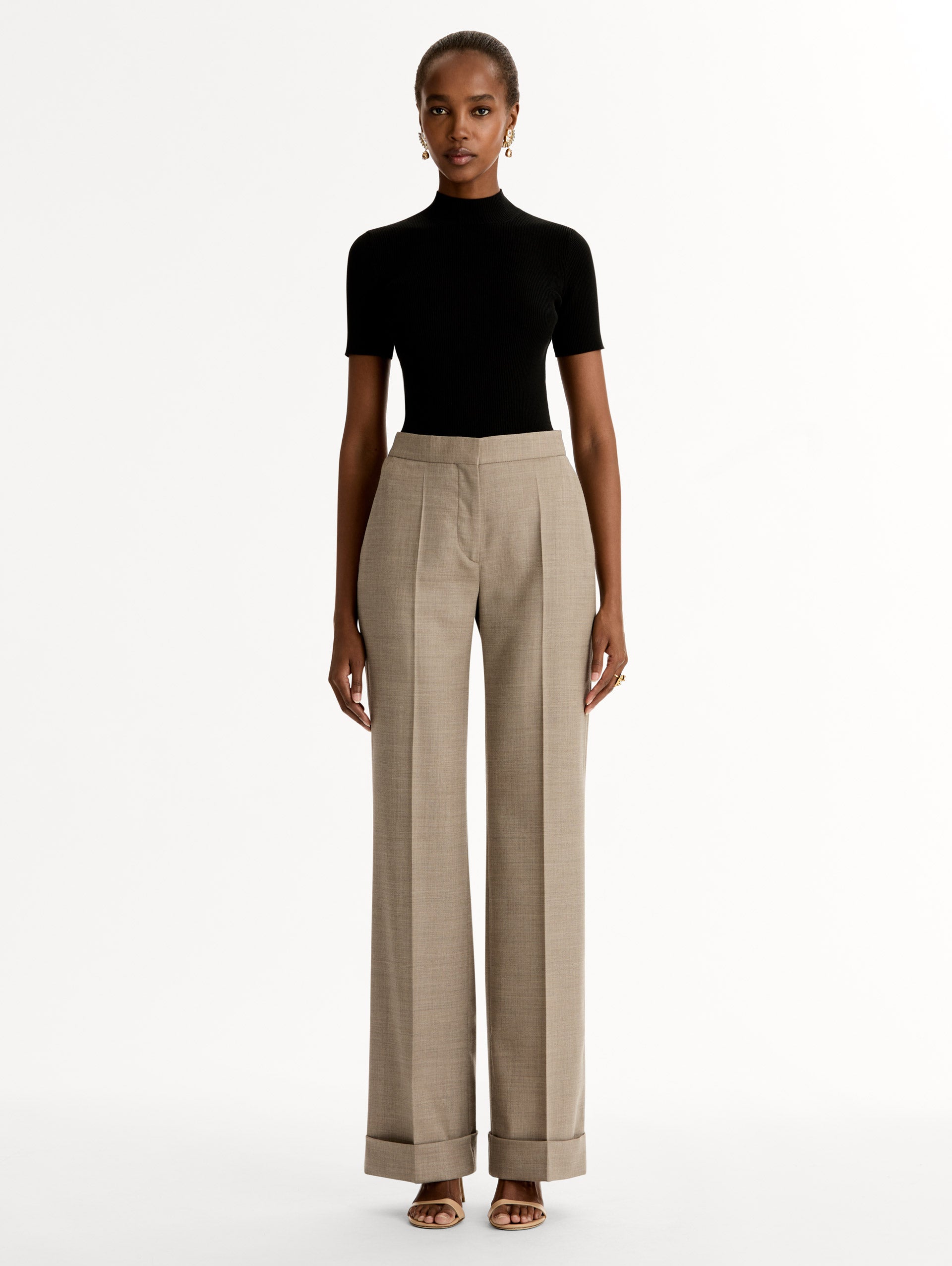 Wool-Blend Wide-Leg Pant