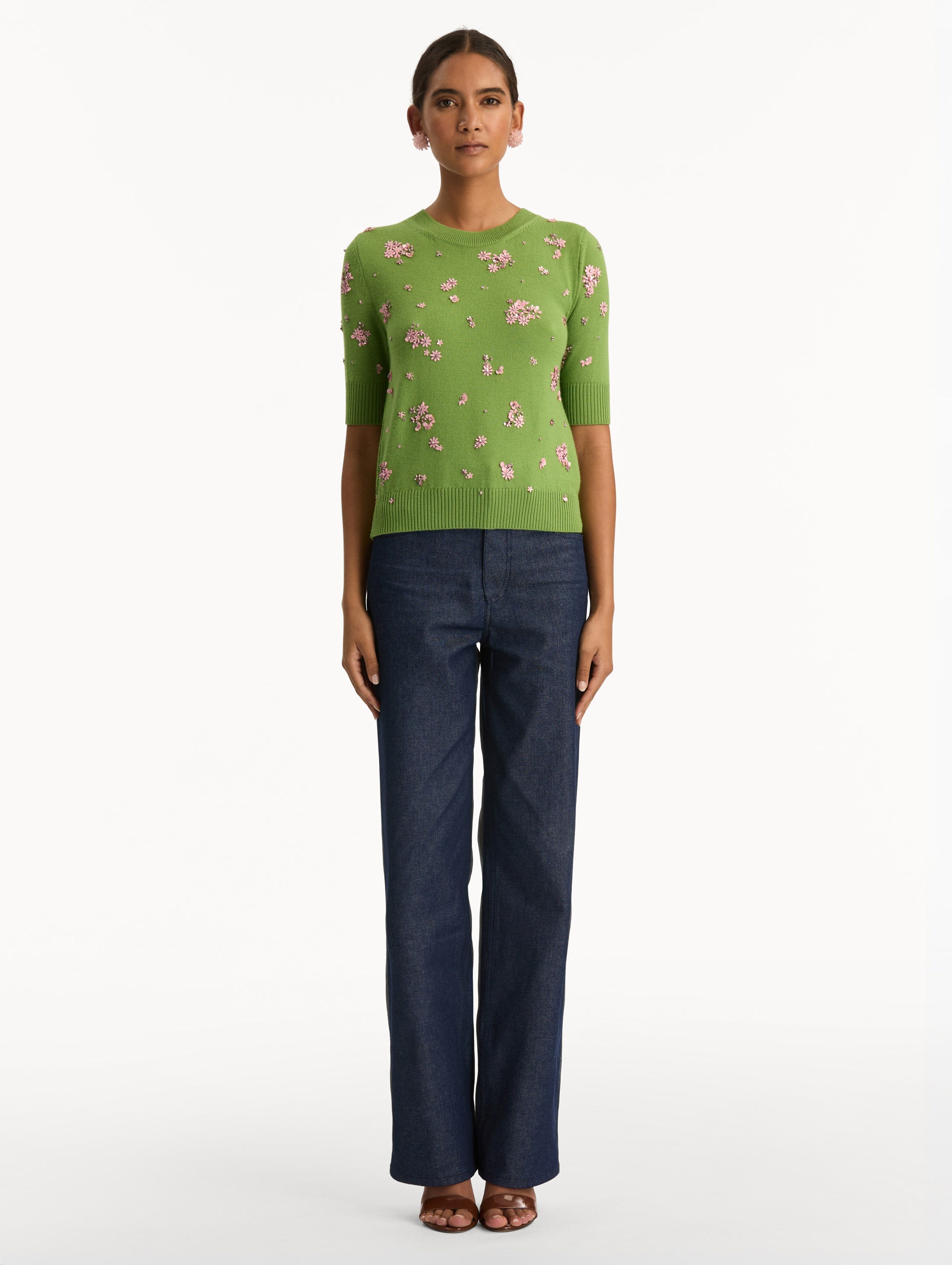 Crystal Cluster Embroidered Pullover
