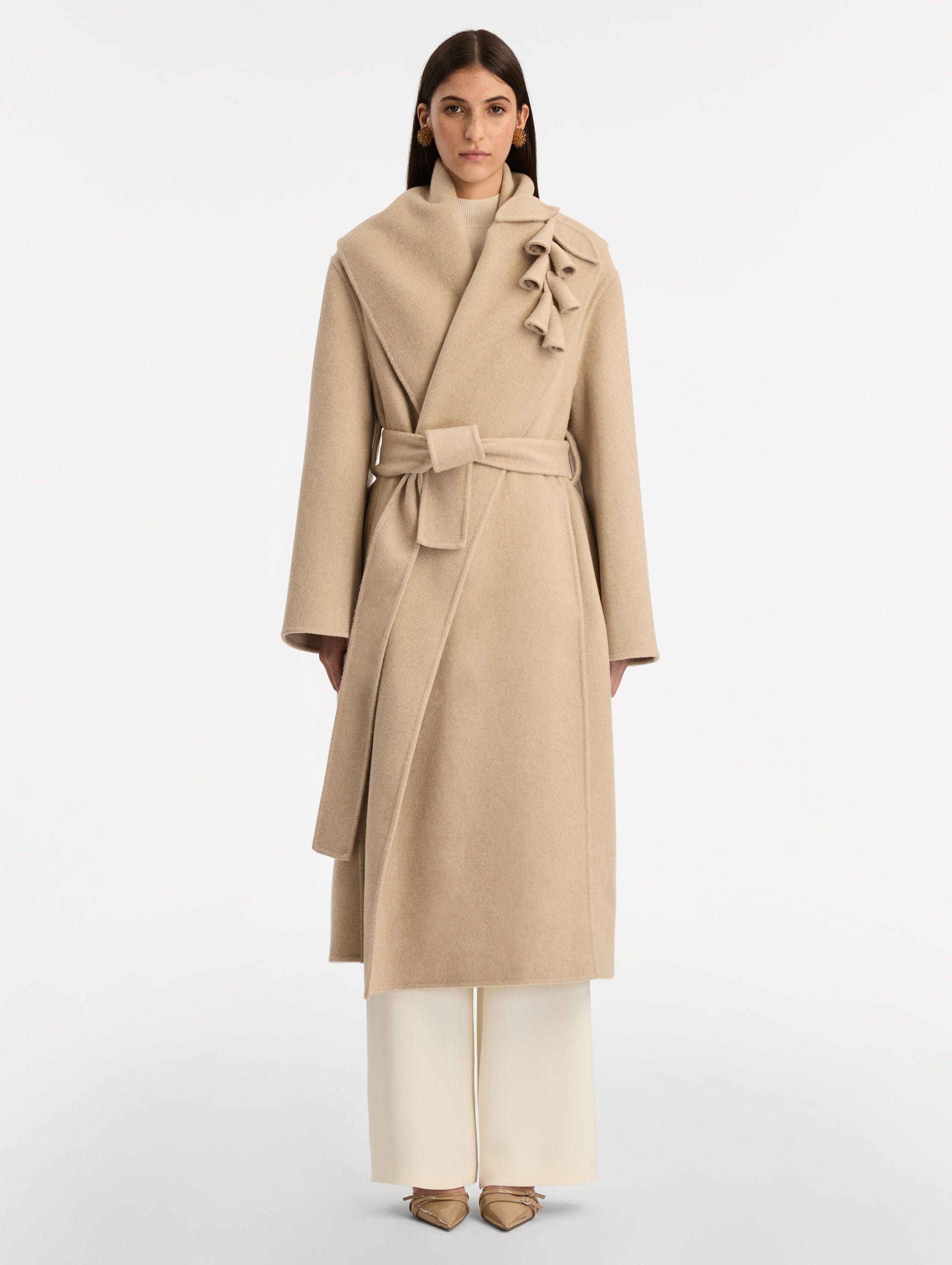Foxglove Embroidered Wool Coat