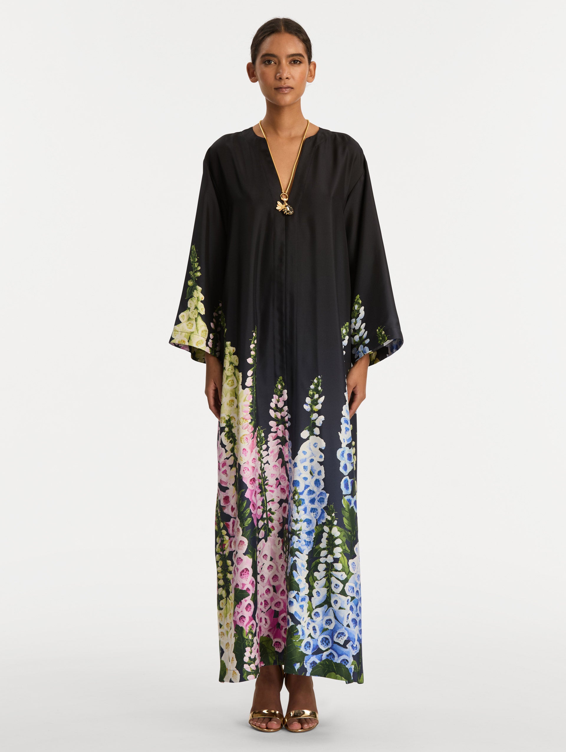 Degradé Foxglove Silk Twill Caftan