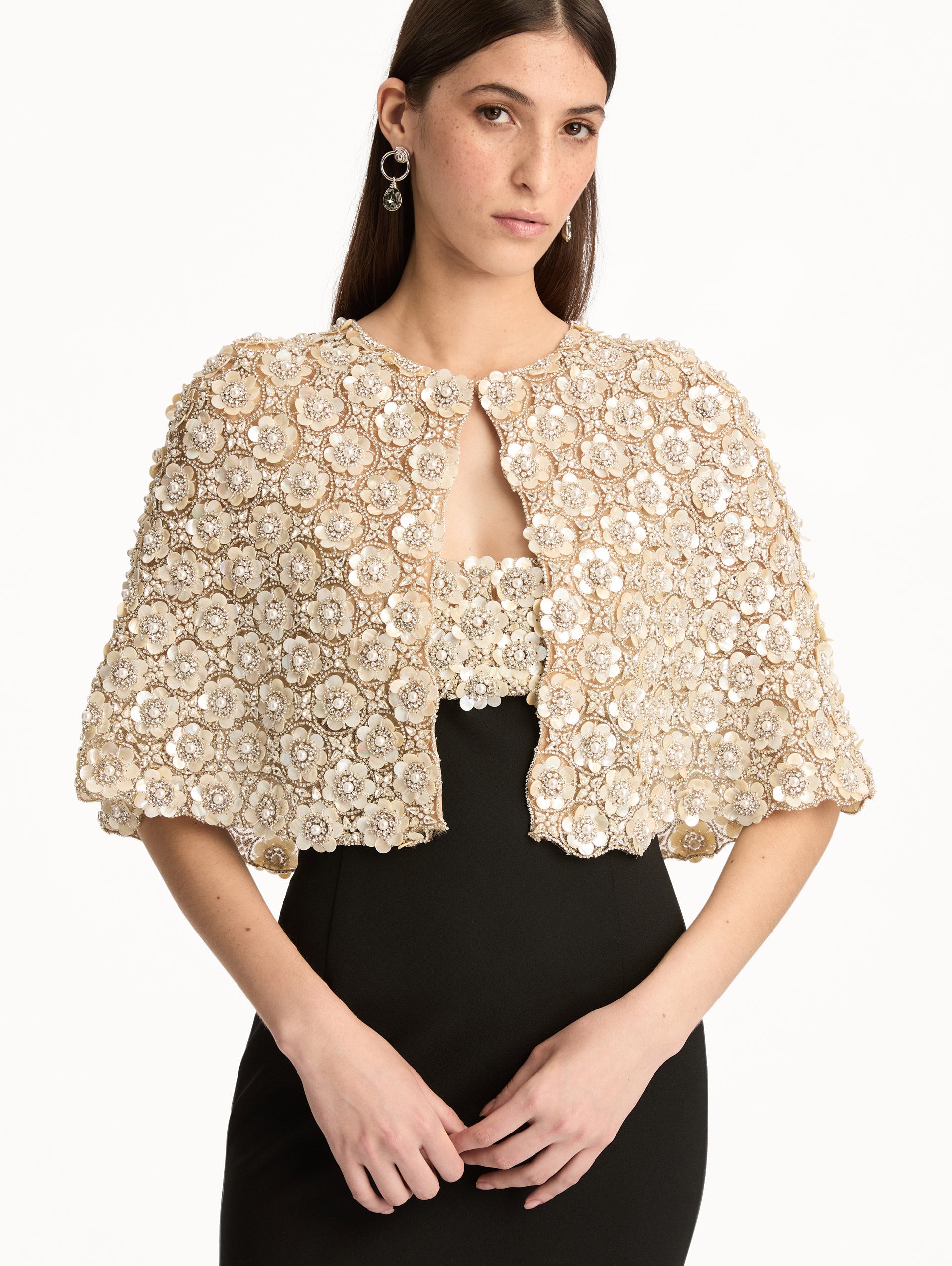 Mother of Pearl Embroidered Capelet