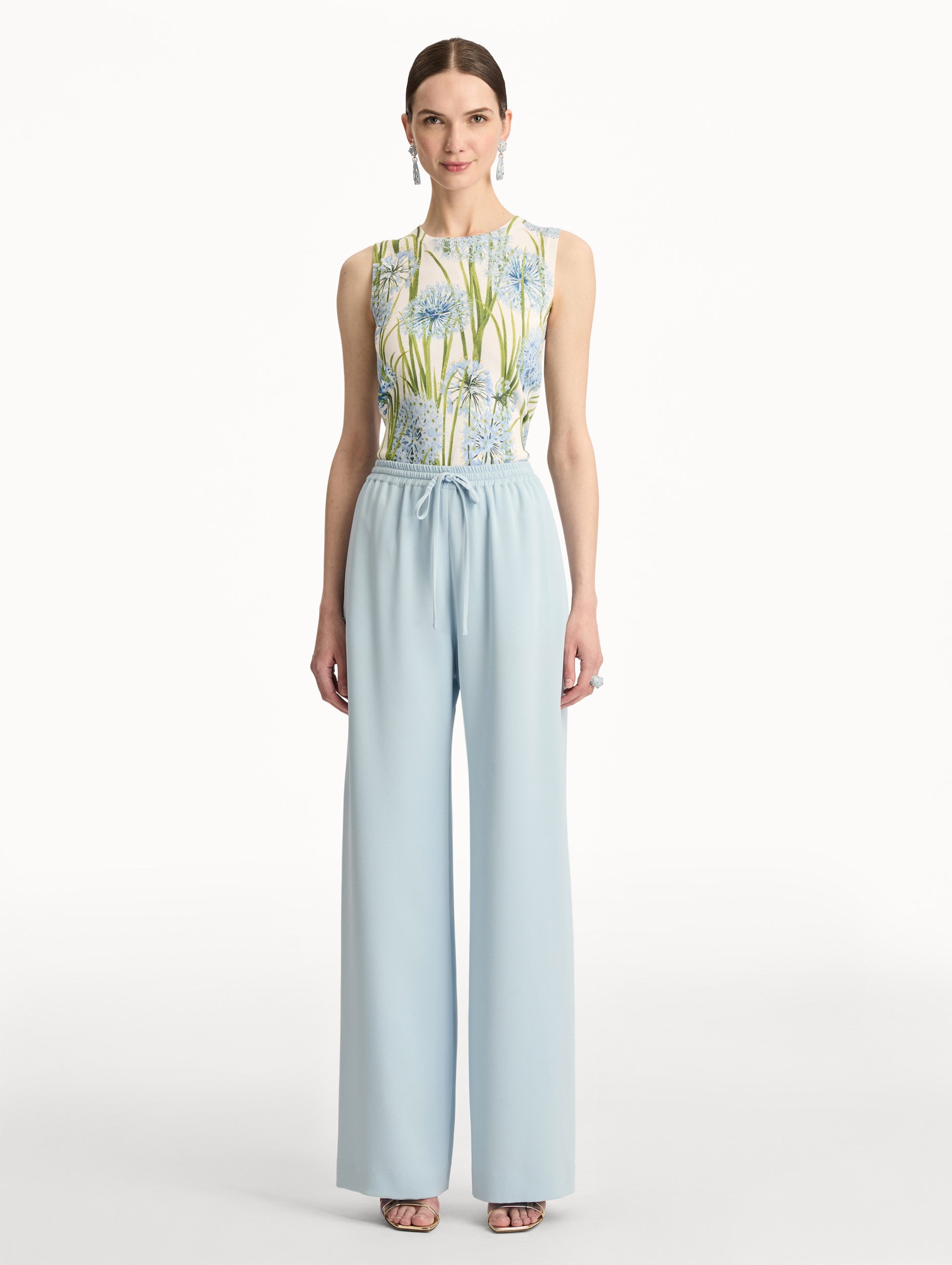 Silk Georgette Drawstring Pant