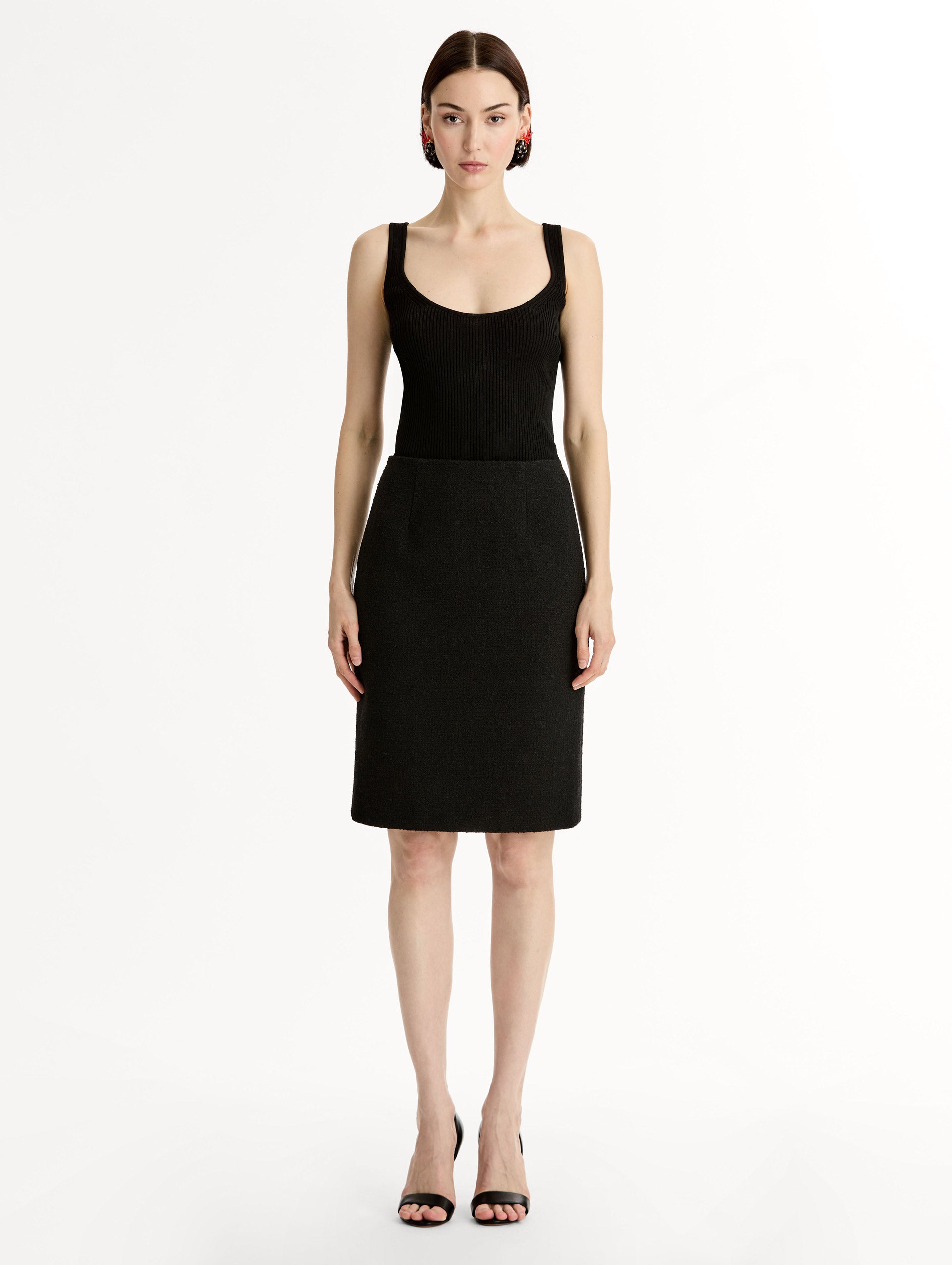 Wool Tweed Pencil Skirt