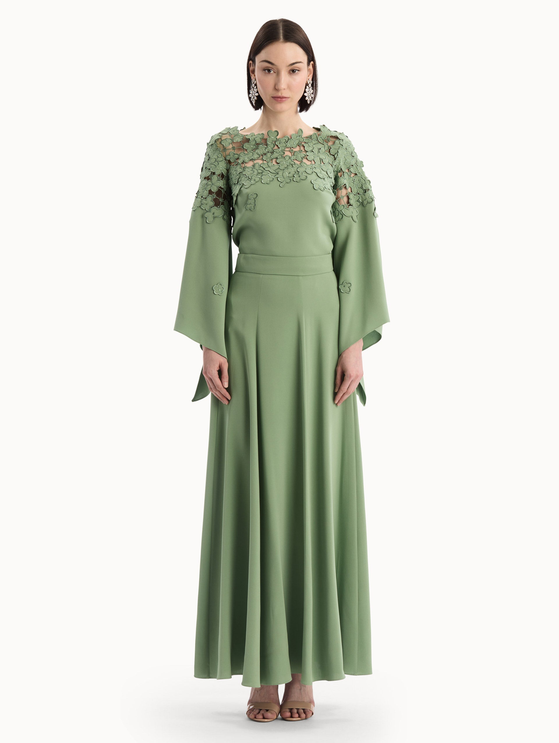 Silk Georgette Midi Skirt