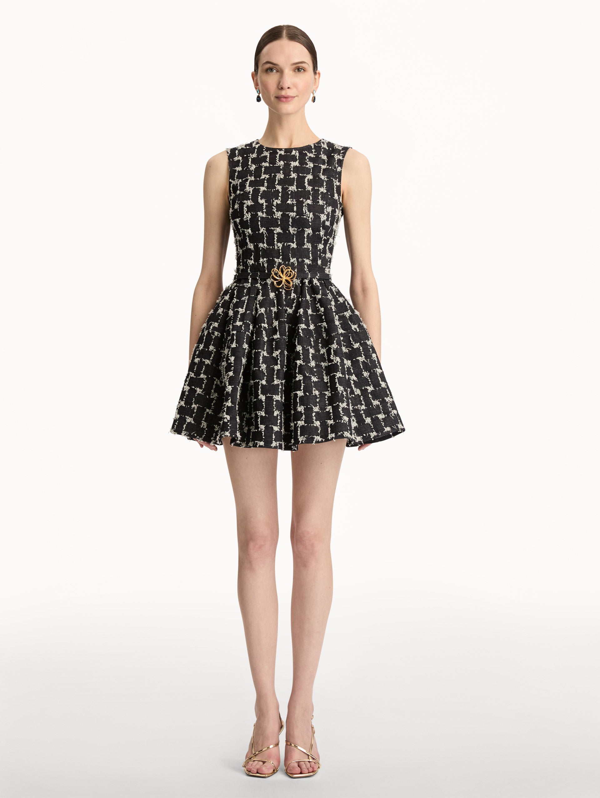 Woven Denim Jacquard Mini Dress