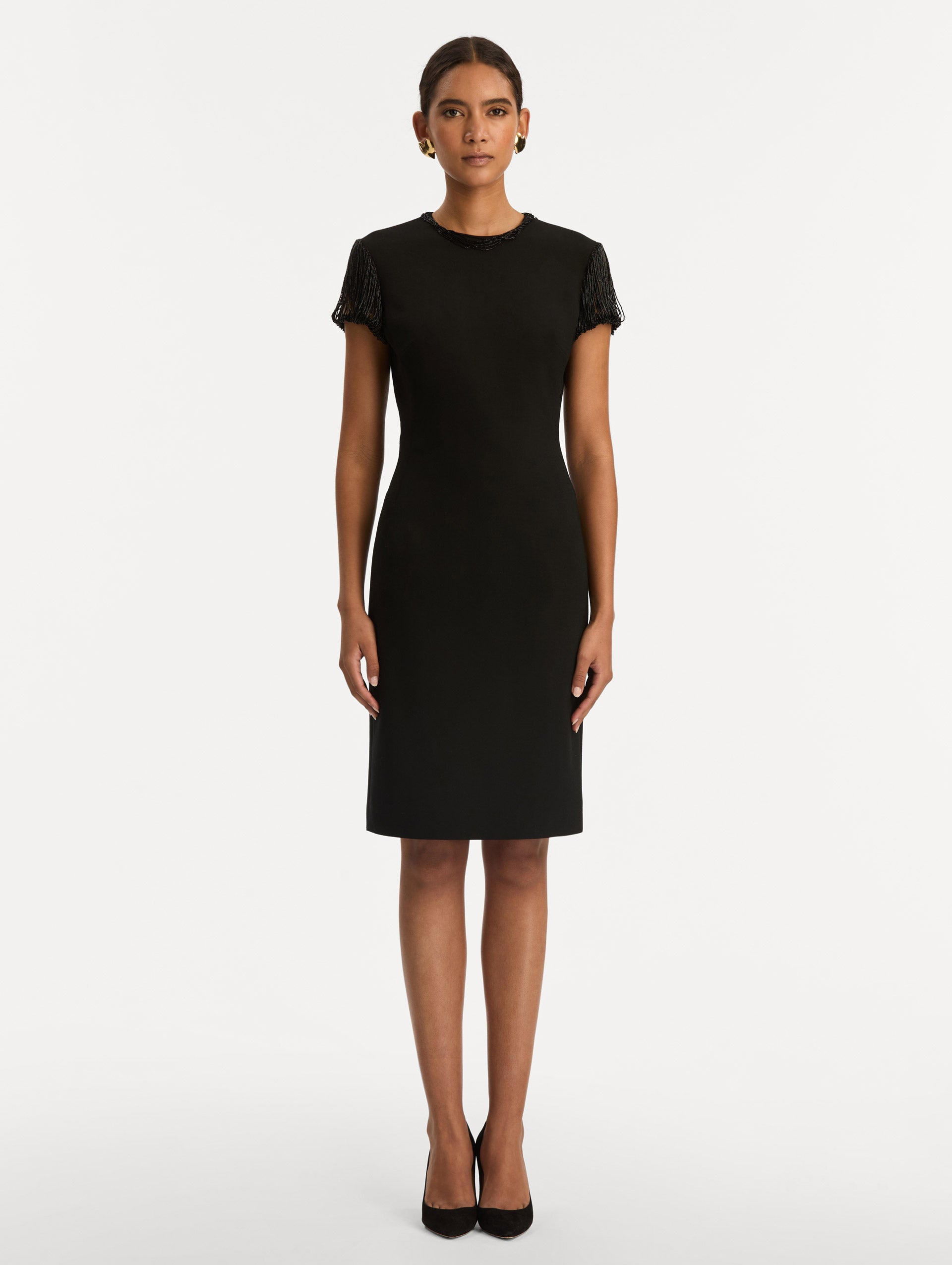 Bugle Bead Embroidered Cocktail Dress