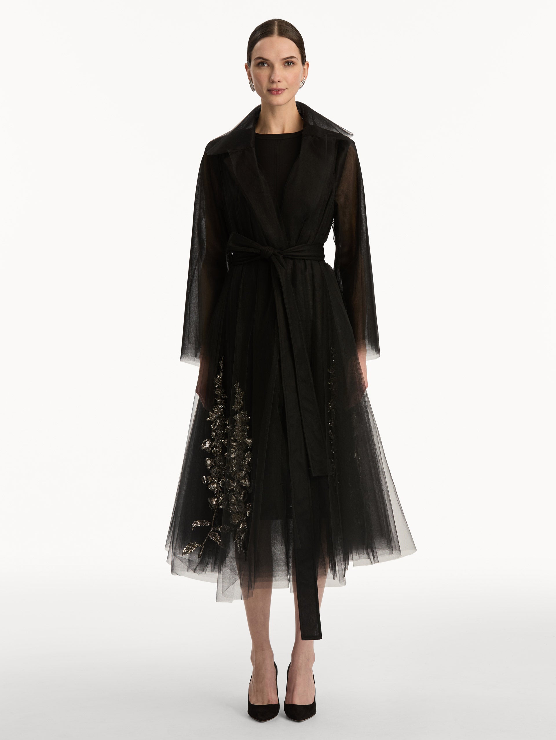 Foxglove Sequin Embroidered Opera Coat