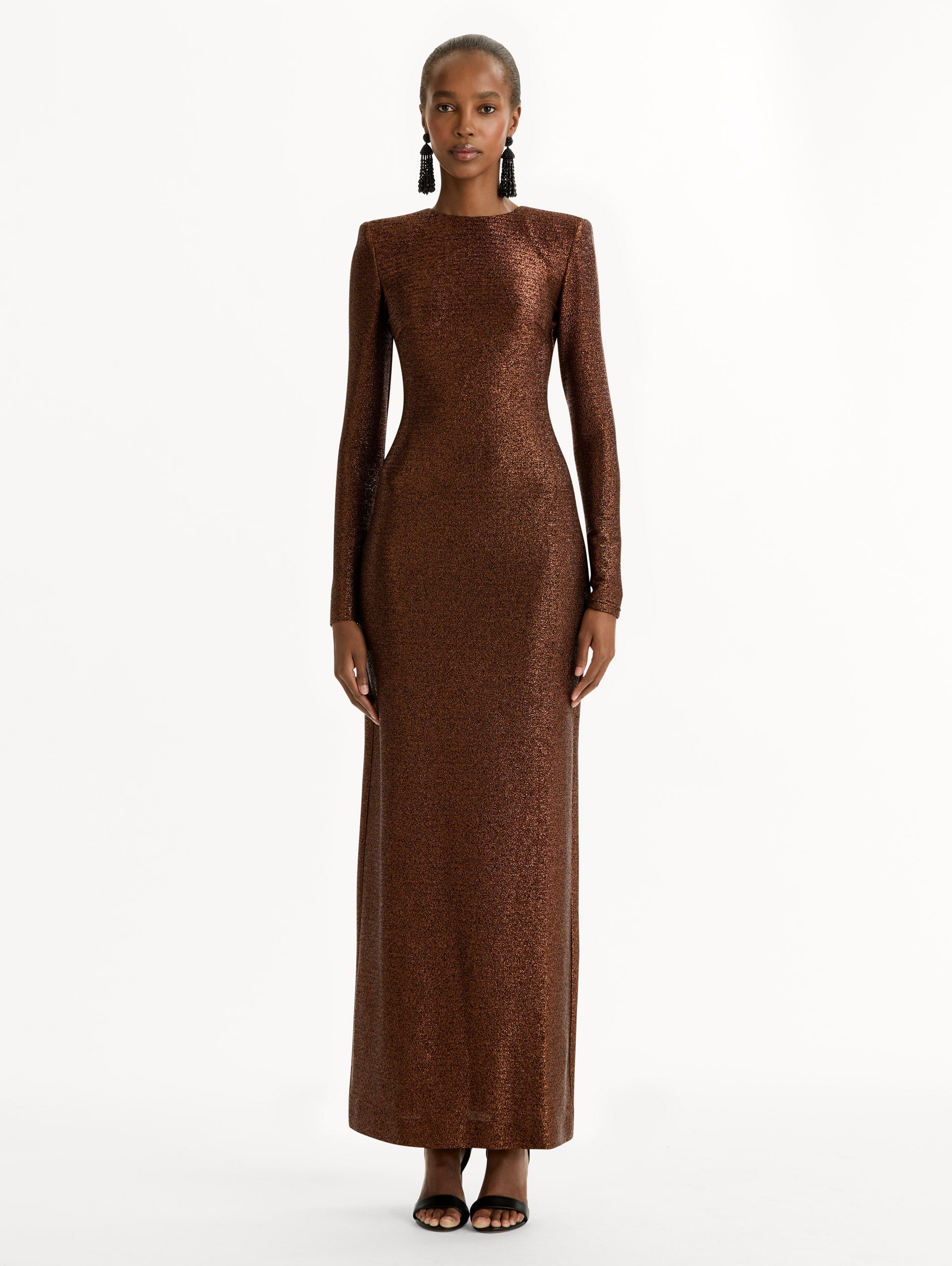 Lamé Column Gown