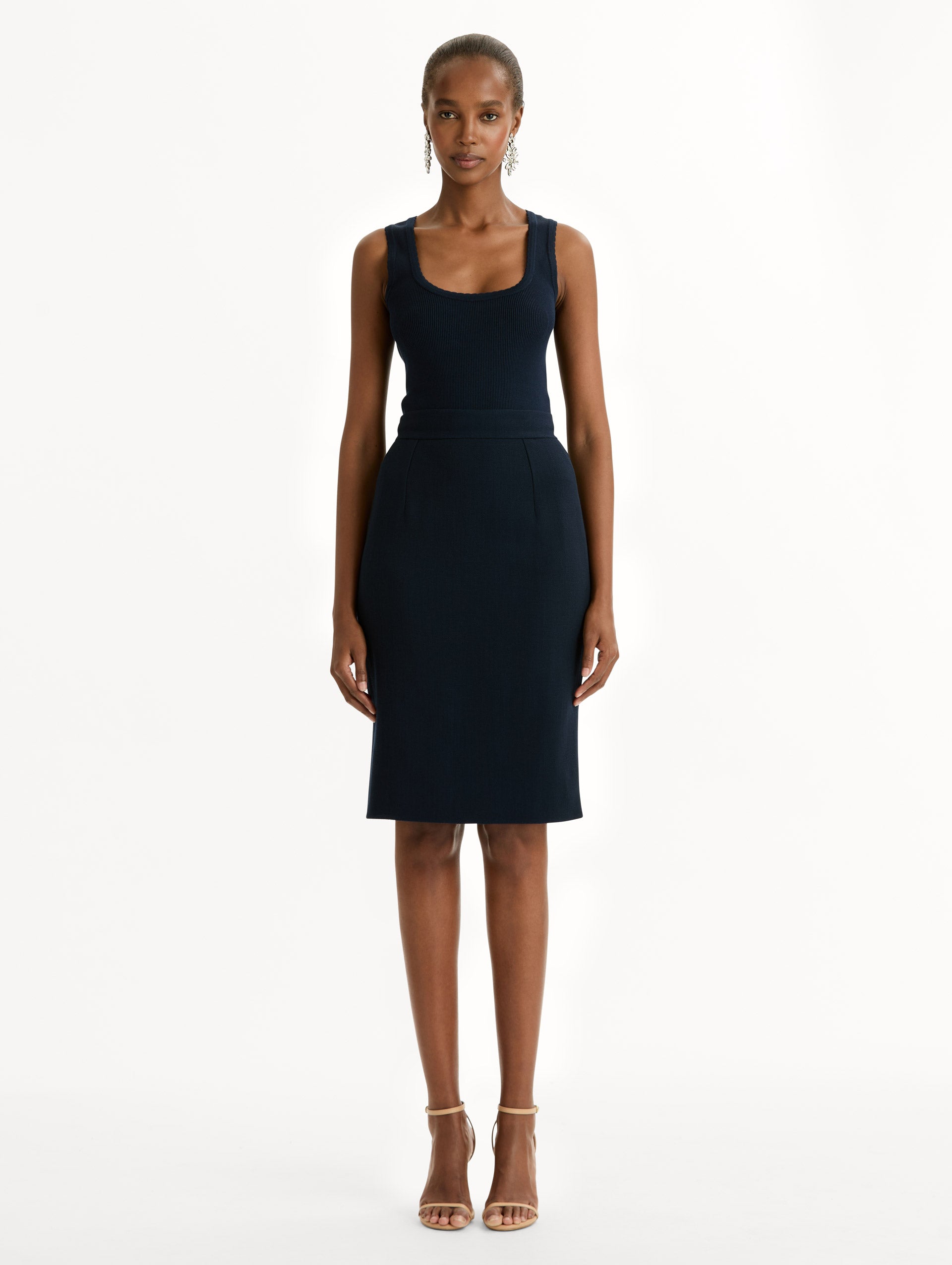 Wool-Blend Pencil Skirt