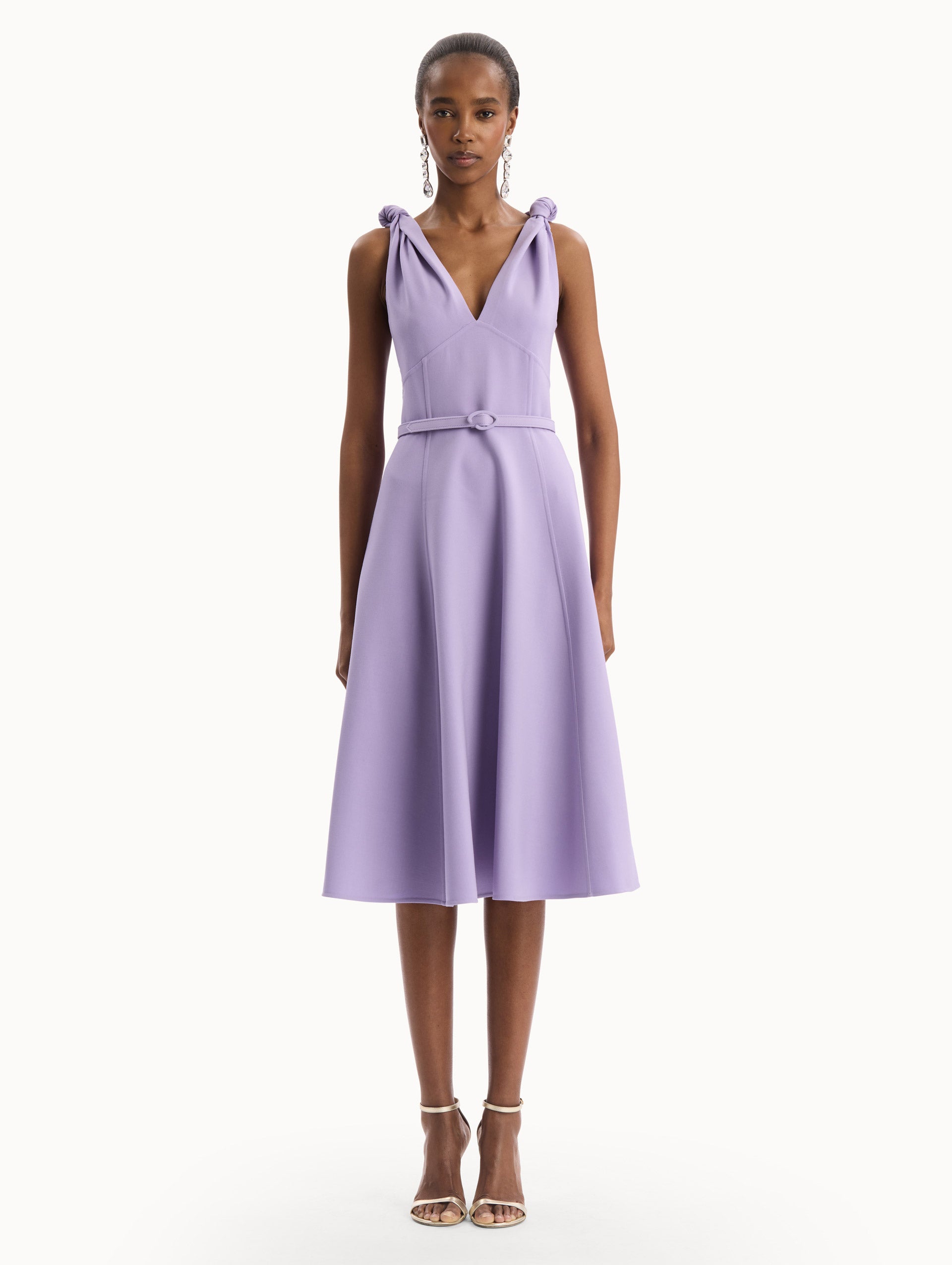 Twist-Detailed Wool Dress