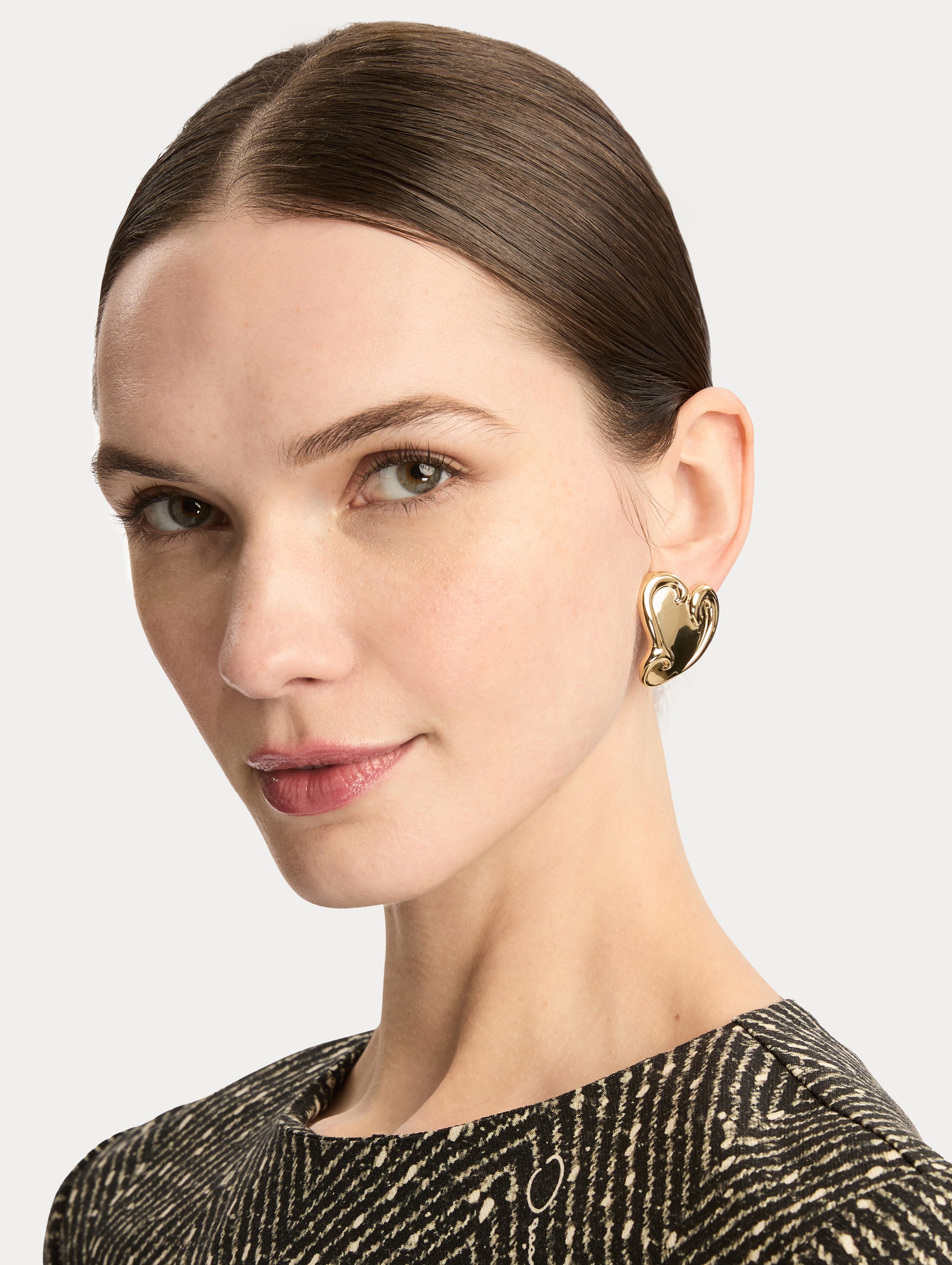 Swirl Heart Clip-On Earrings